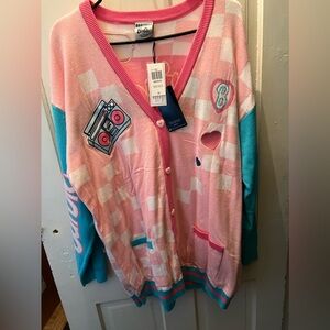 NWT Boxlunch Barbie Dreamhouse Cardigan Size 2x